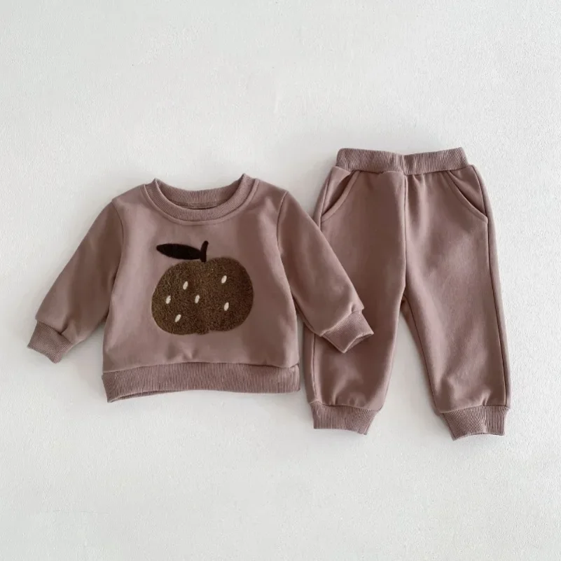Spring Autumn New Newborn Kid Baby 1-4Y Boy Girl Clothes Set Infant Sweatshirt Set Long Sleeve Pullover Top Pant Suit Outfit 6