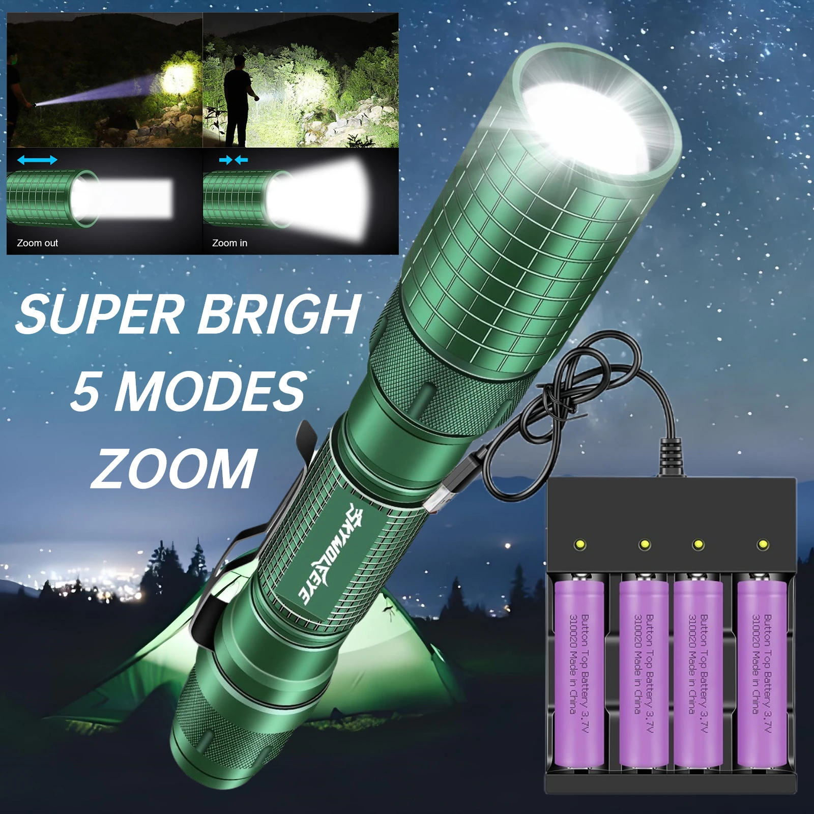Skywolfeye High Lumens Tactical LED Flashlight