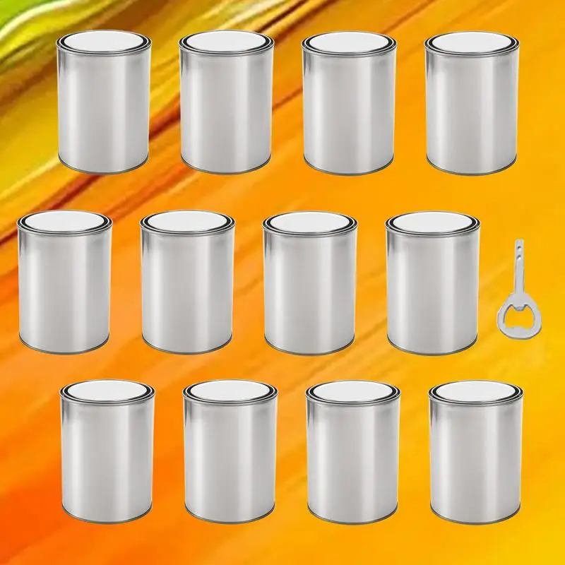 Unlined Paint Cans Unlined Paint Buckets Multipurpose 0.5L Metal Empty 12X Cans For Arts And Crafts Projects Painting Garage