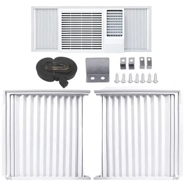 Window Air Conditioner Side Panel Adjustable Insulation AC Side Panel Clip on Flat Window Frames Air Conditioner Window Kit