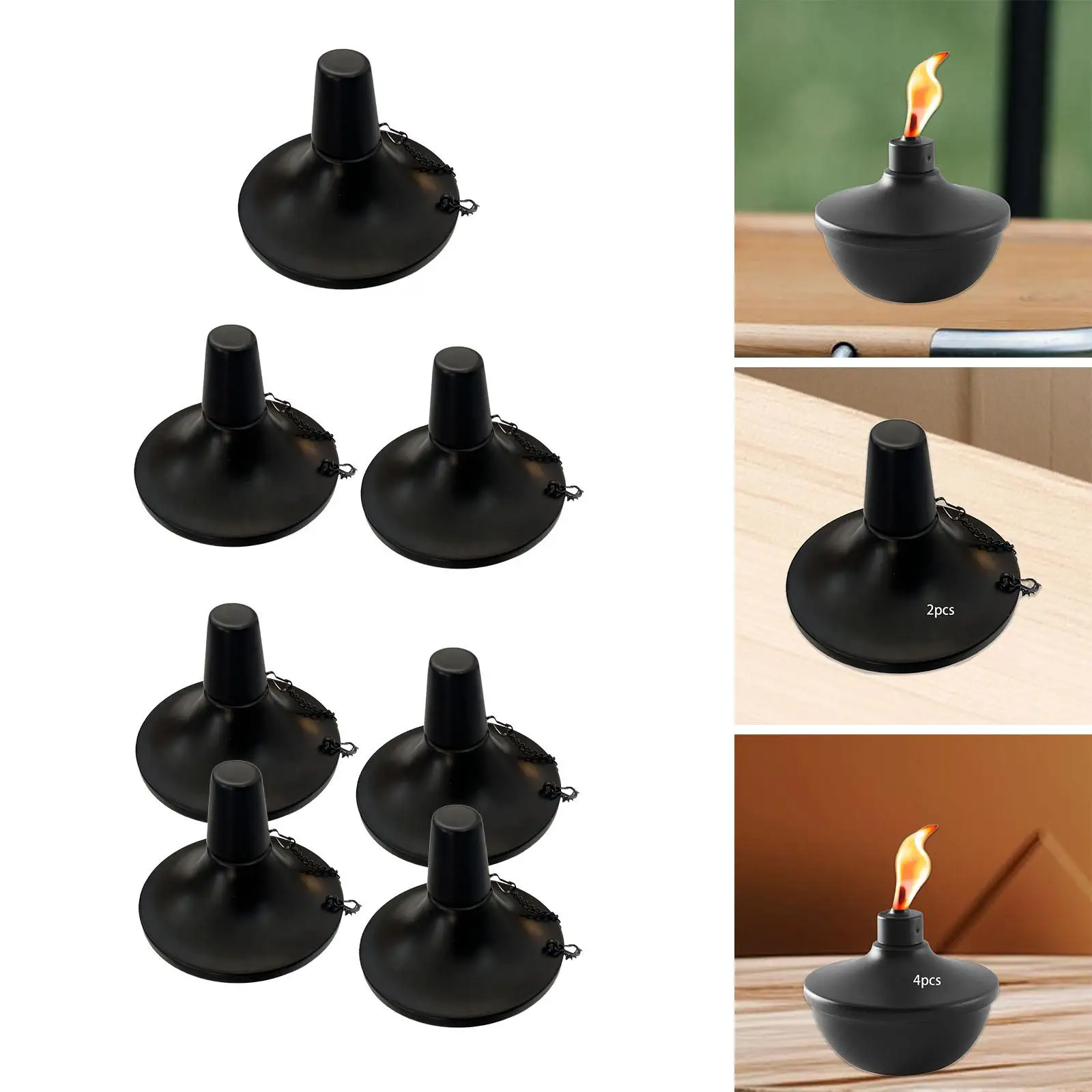 Metal Table Top Torch Outdoor Lightweight High Capacity Rust Resistant Landscape Lanterns Torch for Garden Party Deck Decor Yard