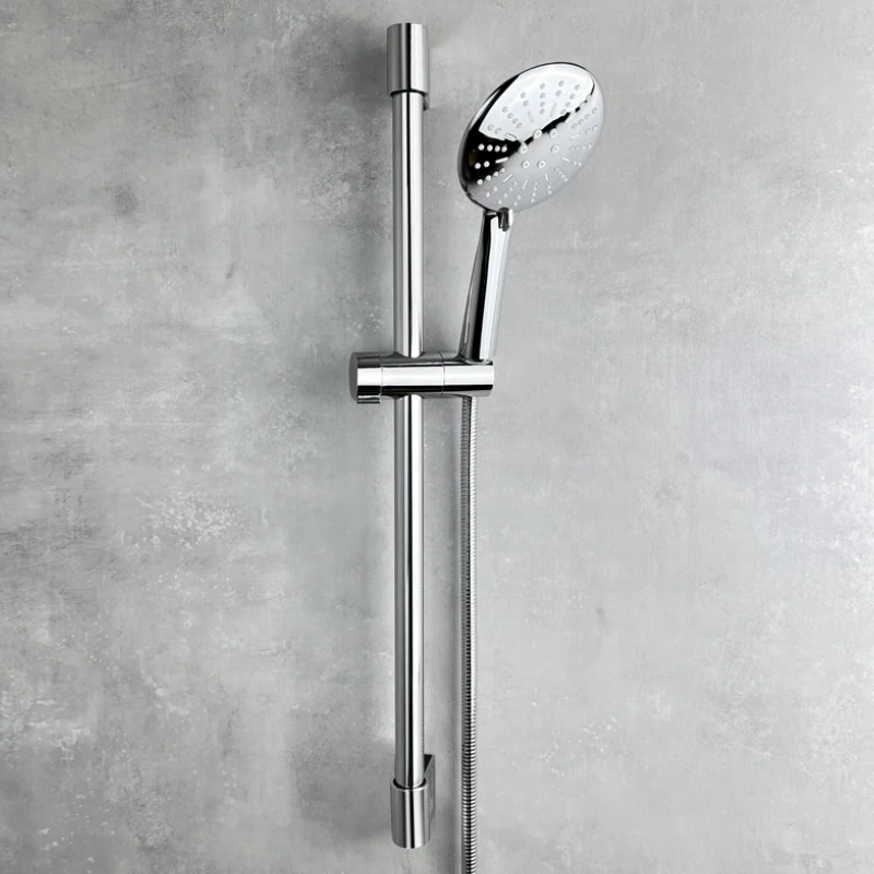 Black 3 Function ABS Hand Held Shower Head High Pressure Rain Shower Sprayer Set Wall Mount Slide Bar with Hook and Bracket