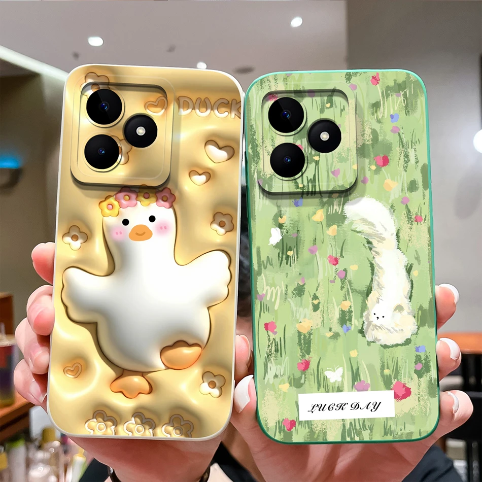 Cute Cat Soft Liquid Silicone Bumper Back Cover - Full Protection Phone Case
