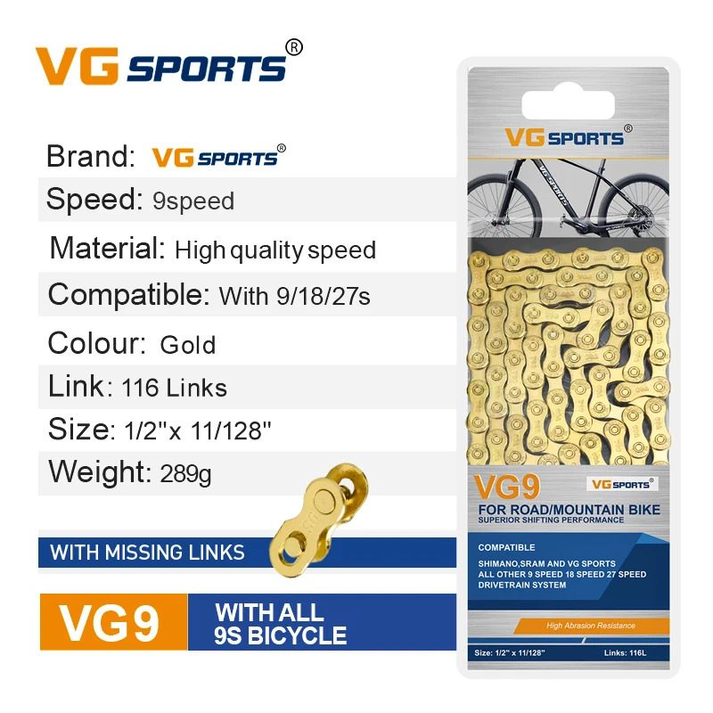 Catena Per Bicicletta 6/7/8 Velocità – 1/2 X 3/32, 116 Maglie In Acciaio, Antiruggine, Per Mountain Bike, Corsa E Pieghevoli