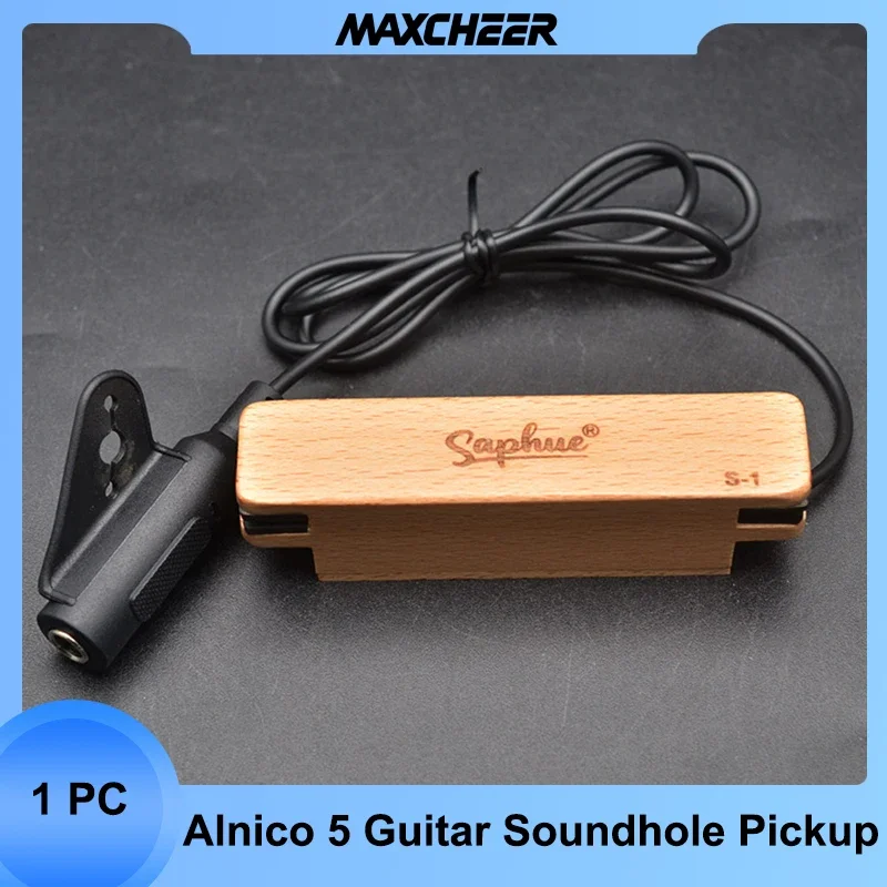 

New SAPHUE S1 Solid Beech Wood SoundHole Pickup Alnico V Pickup 6.35 Output Magnet Pickup Guitar Parts