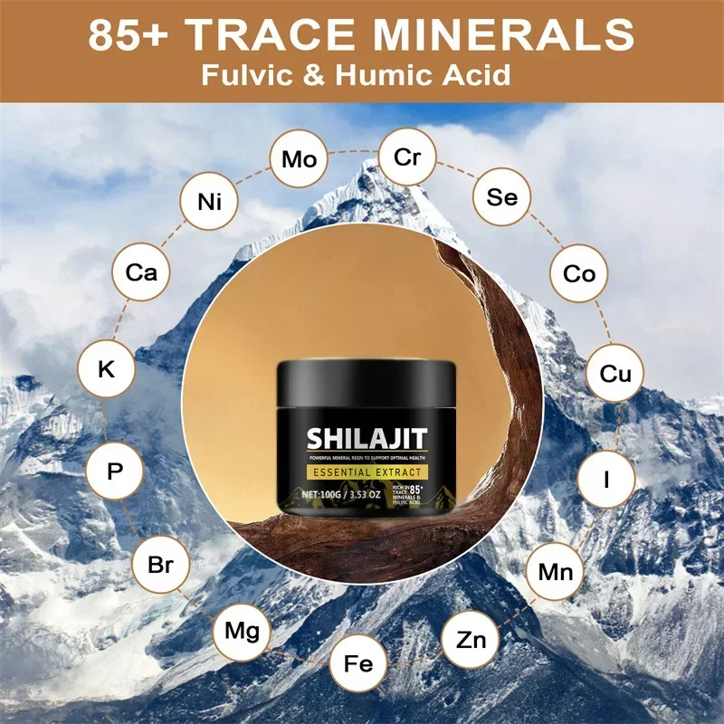 1000mg Pure Shilajit Resin Supplements shilajit resin supplements Mineral Supplements Himalaya Original with 85+ Trace Minerals Fulvic Acid for Beauty Health