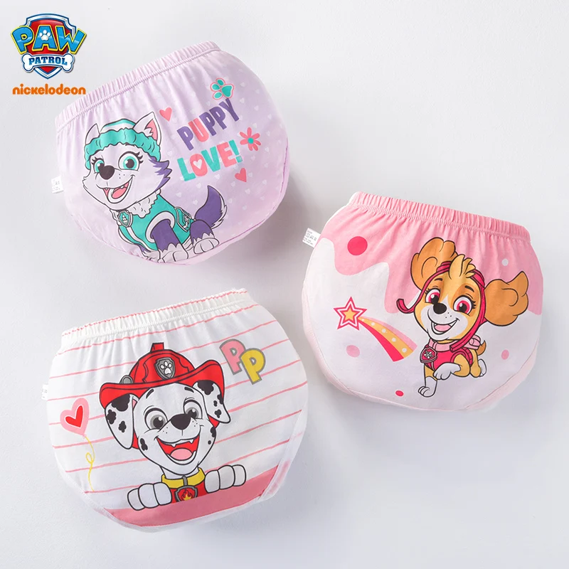 Girls Cotton Underwear 3PCS Paw Patrol Skye Everest Children triangle Panties Baby Short Underpants Briefs