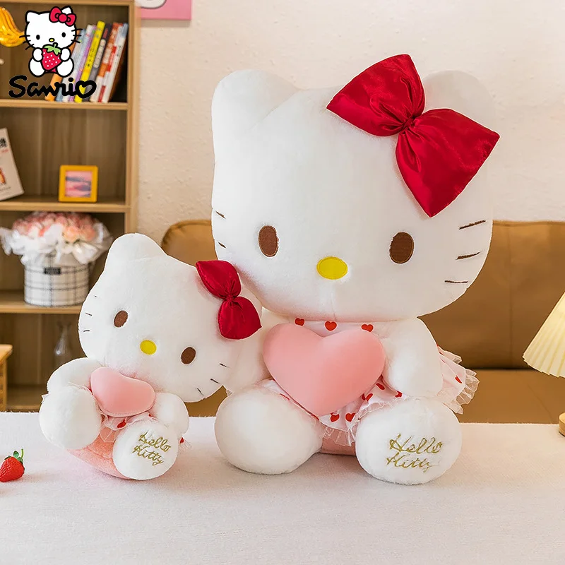 

Kawaii Hello Kitty Plush Toy Plushies Sanrio Doll Soft Stuffed Animals Pillow Home Decor Room Anime Figures Girl Birthday Gift