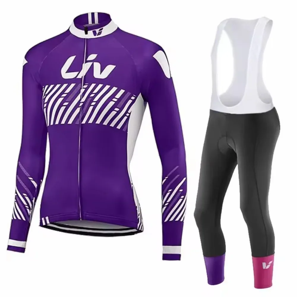 2025 Women Spring Autumn Cycling Jersey Set Long Sleeve Breathable Clothing MTB Maillot Ropa Ciclismo Bicycle Outdoor Sportswear 5