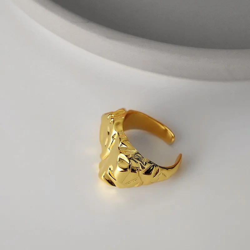 Creative Irregular Golden Metal Rings for Women Fashion Prevent Allergy Silver Color Wedding Rings Jewelry Gifts