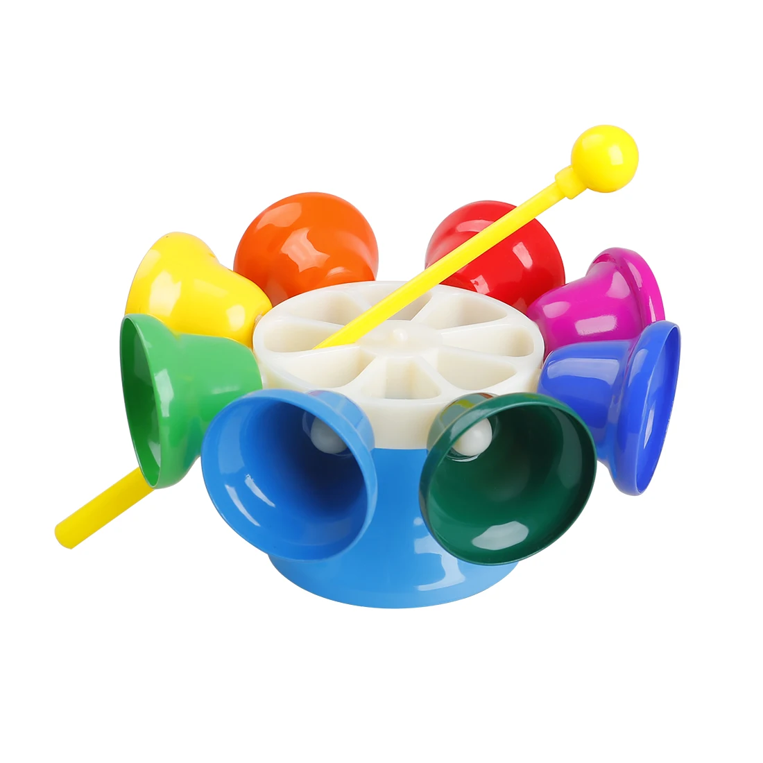 Orff 8-Note Bells Handbell Colorful Spinning Hand bells Children's Handbells Enlightenment Gifts Safety Durable Percussion Toys