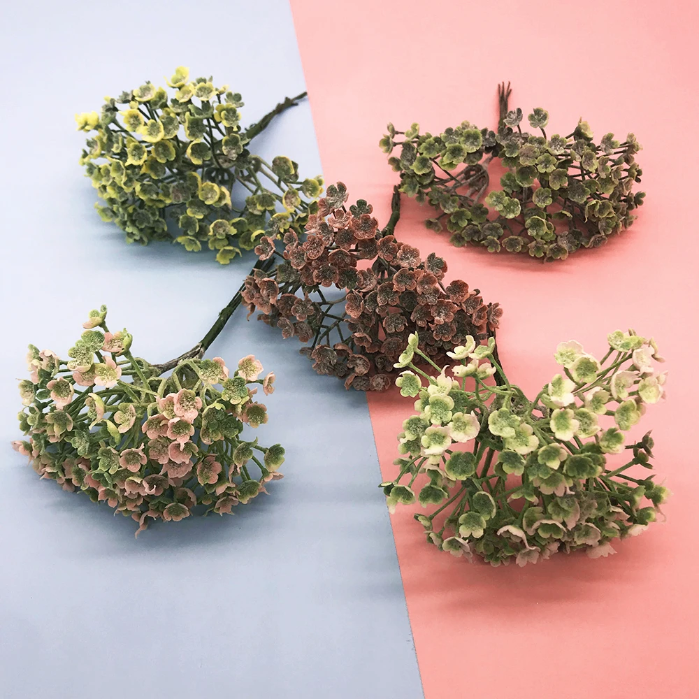 

Artificial Milan Flowers Bouquet For Party Wedding Fake Plant Home Holiday Christmas Decorations Artificial Plants