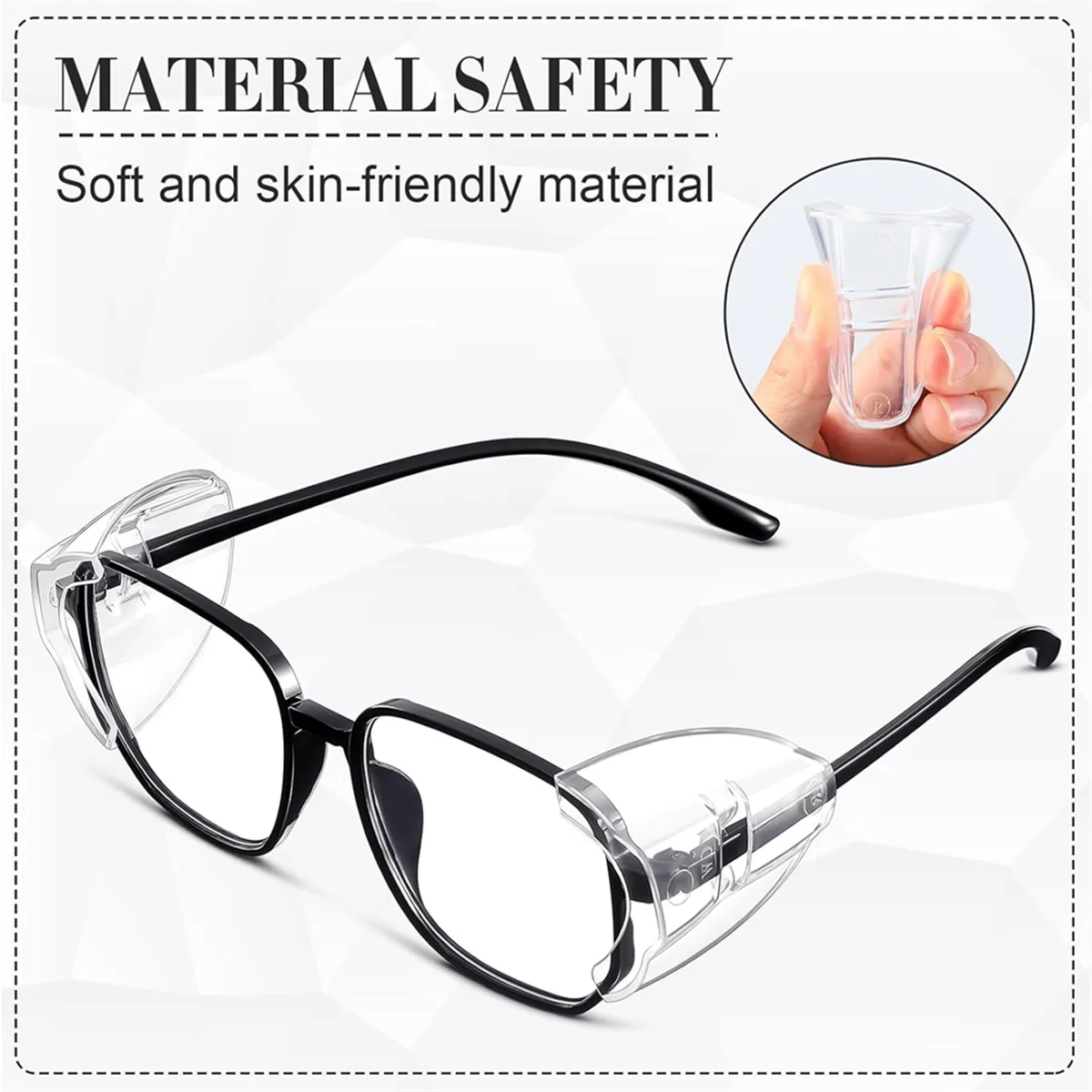 מגן צד למשקפי בטיחות מגן צד למשקפי מרשם סליפון מגן צד שקוף