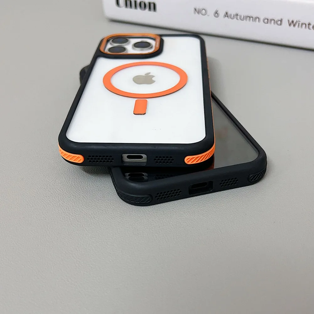 Upscale Luxury MagSafe Magnetic Adsorption Wireless Charge Color Clear Case For iPhone 16 15 14 13 12 11 Pro Max Plus Back Cover