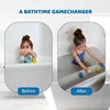 Bathtub Splash Guard Play Shelf Area - Toy Tray Caddy Holder Storage - Suction Cups Attach To Bath Tub - No Mess Water Spill 6