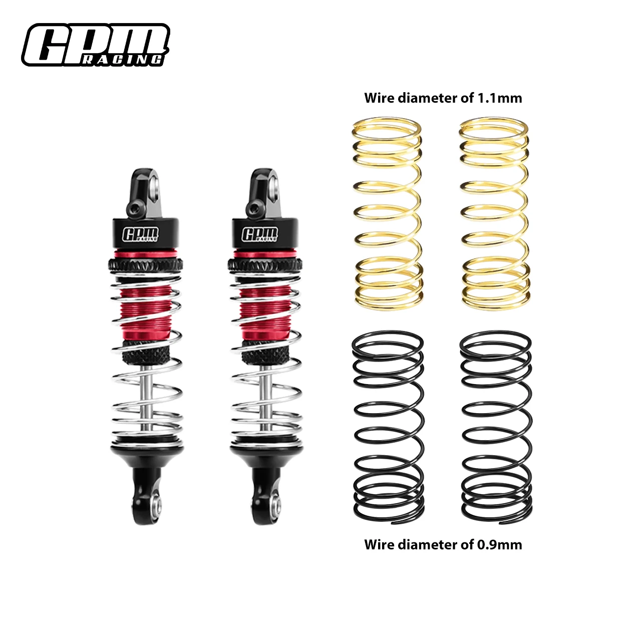 High-Performance Aluminum Adjustable Spring Shock, 58mm (Set of 2)