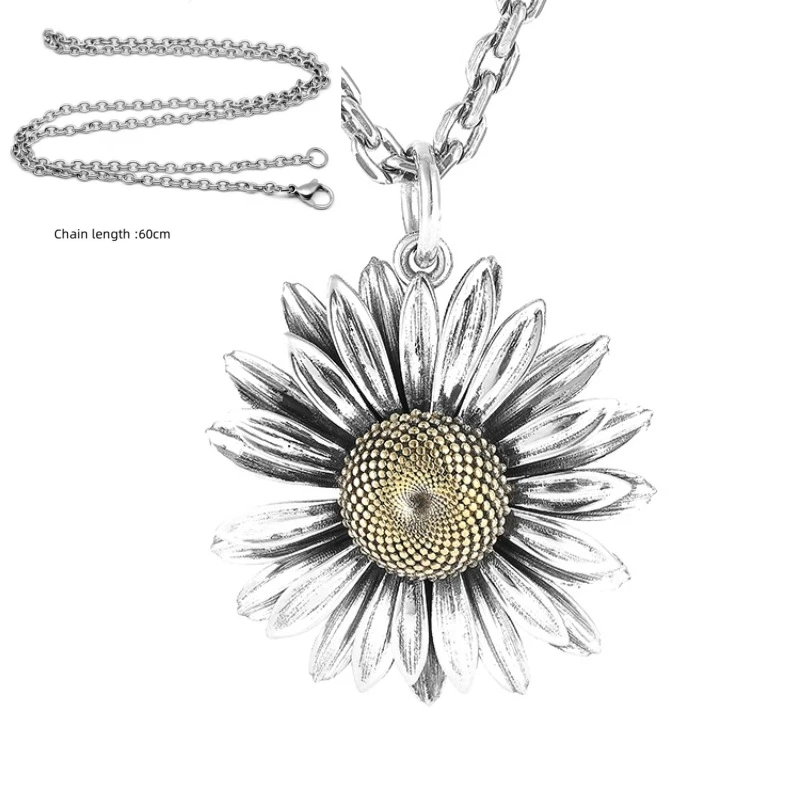 Buyee 925 Sterling Silber Weibliche Große Anhänger Kette Schmetterling Blume Einfache Halskette für Frauen Mode Goldene Edlen Schmuck Kette – Detail 1