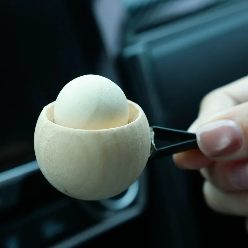 Wood Car Air Freshener Egg Shape Vent Clip Diffuser for Essential Oils Car Vent Accessories Eco-Friendly Odor Eliminator