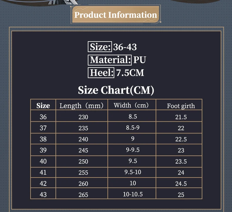 Carlotta Wuthering Waves Montelli Cosplay Schuhe Schwarz Größe 36-43 11 Carlotta Wuthering Waves Montelli Cosplay Schuhe Schwarz Größe 36-43 2