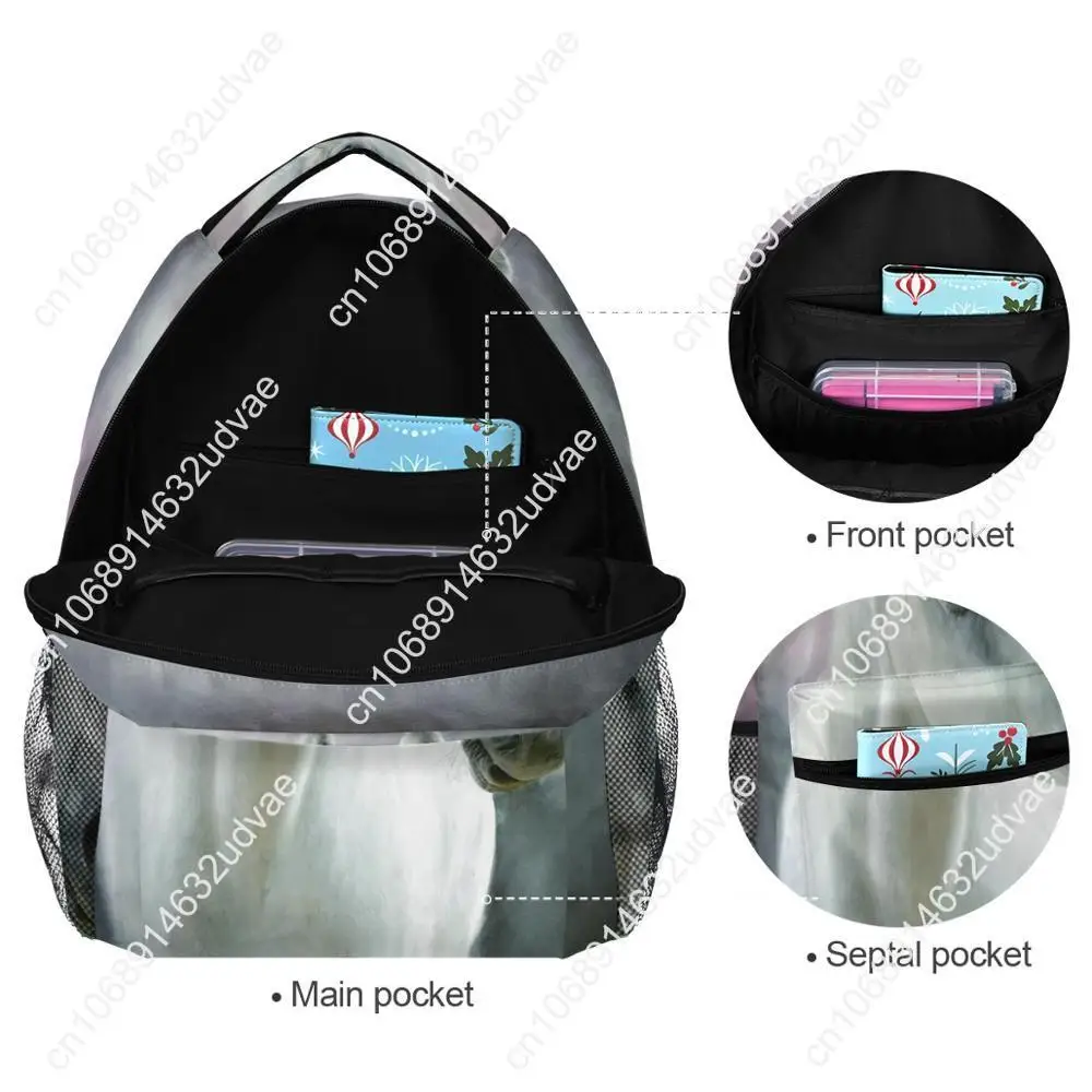 School Bags Wild Stallion In Dust Horse Animal Backpacks Book Travel College Shoulder Kids Bag For Women Girls Men Boys