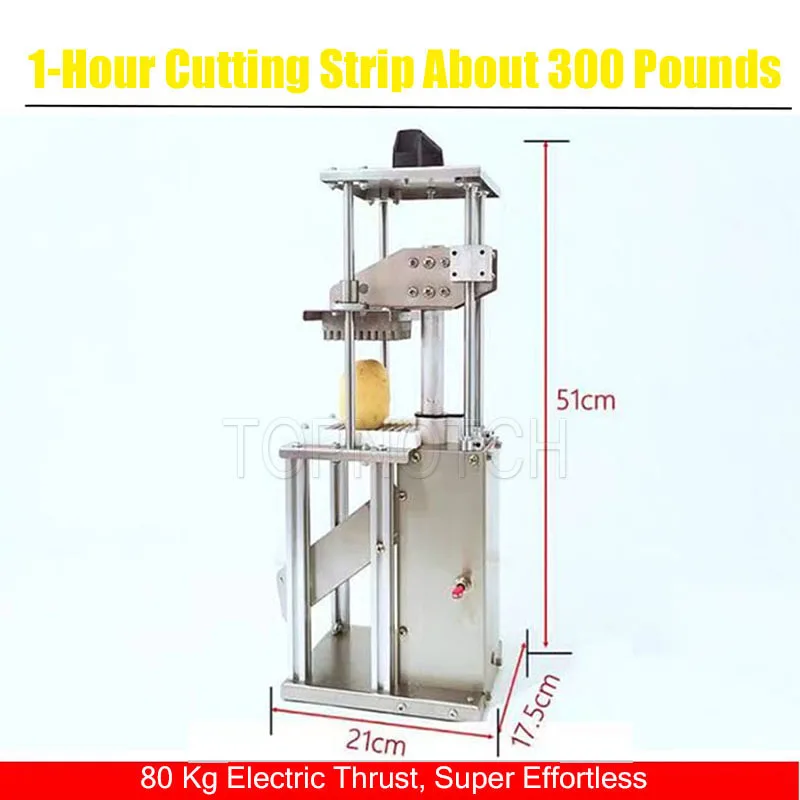 Electric French Fries Machine Stainless Steel Vegetable Radish Potato Strip Cutter Machine Commercial Fries Cutting