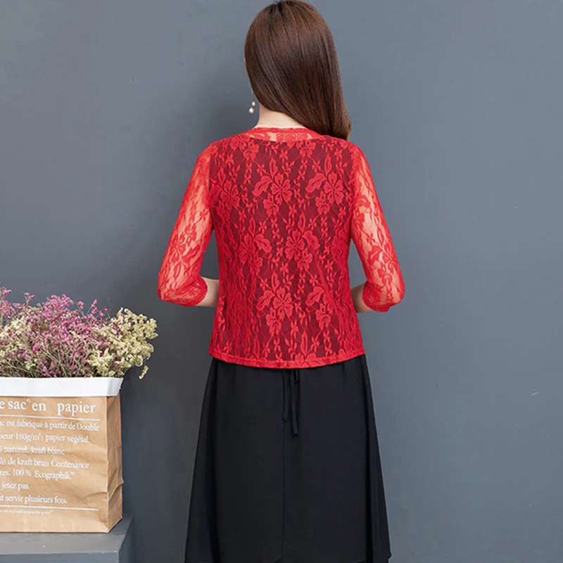 3/4 Sleeve Crop Shawls Women Bolero Open Front Shrugs Lace Bolero Wedding Jacket Cardigan Bride Wraps wedding shawl