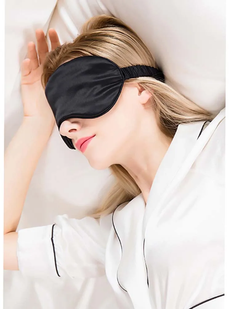 Description Picture 4 of itemSoft Silk Eye Mask - Double Sided Silk Eye Mask Portable Travel Sleeping Eye Mask - Improve sleep quality and reduce eye fatigue