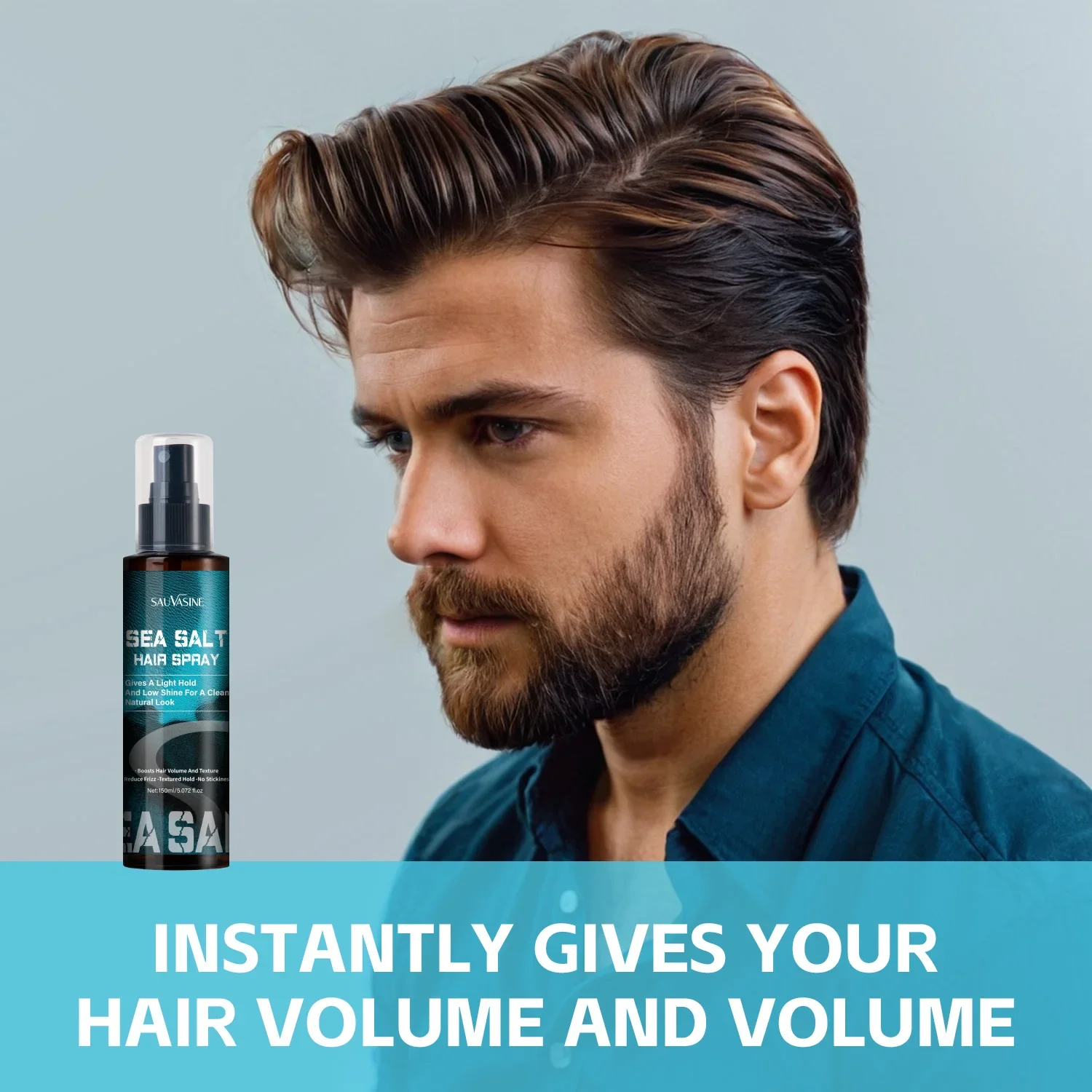 Natural Sea Salt Spray for Men Women Hair Add Volume Texture Thickness Wave Curls Seasalt Beach Hairspray Styling Mist 150ML