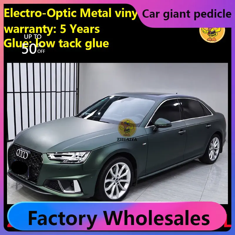 

Super matte metallic dark green Vinyl Wrap For Car Wrapping Covering Foil Air Bubble Free Low Tack Glue152*18M/Roll 5x59ft
