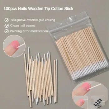 Wooden Cotton Tip Nail Sticks 2