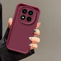 Curly Wave Hybrid Shockproof Bumper Cover - Soft Protective Case for Redmi Note14 Pro 5G (Tyjt red)
