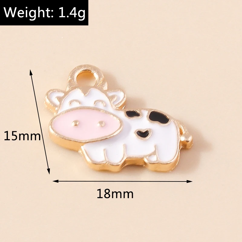 Leslie 10 Stück Emaille Tier Charms Bär Pinguin Fisch Kaninchen Katze Anhänger für Schmuckherstellung DIY Halskette Ohrring Schmucksuche – Detail 8