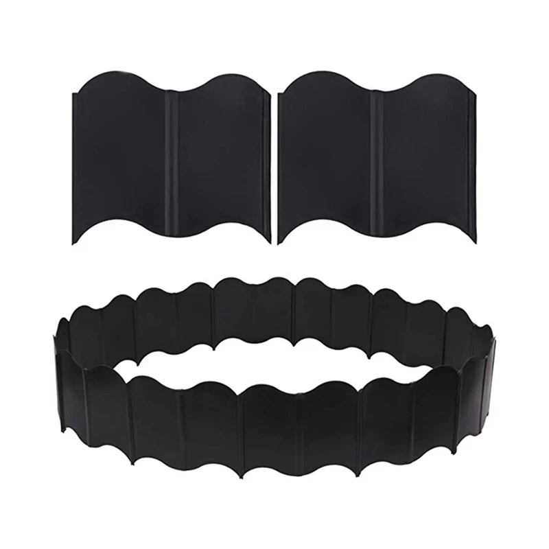 

Garden Lawn Edging - 60 Pack Landscape Border Flexible Interlocking Edging Plastic Palisade Fence DIY Decorative