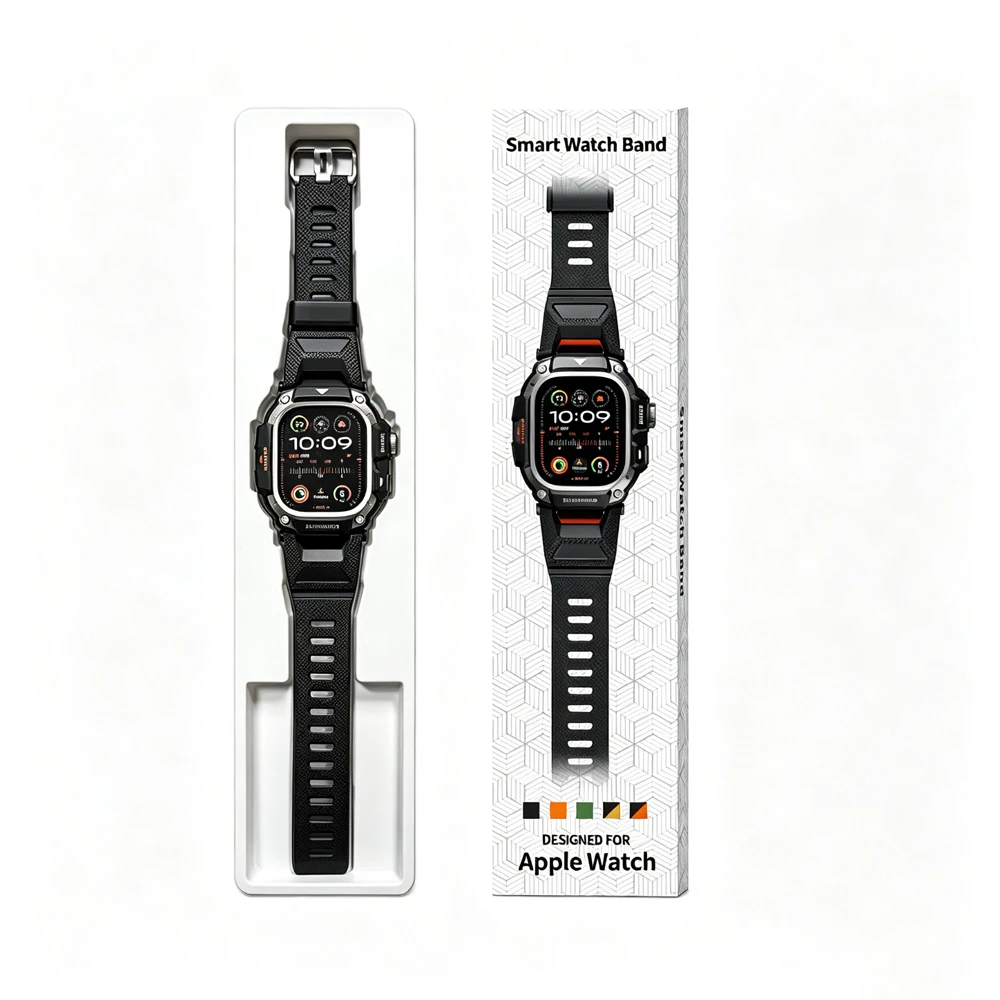 Enhanced Tactical Silicone Band with Metal Protective Case