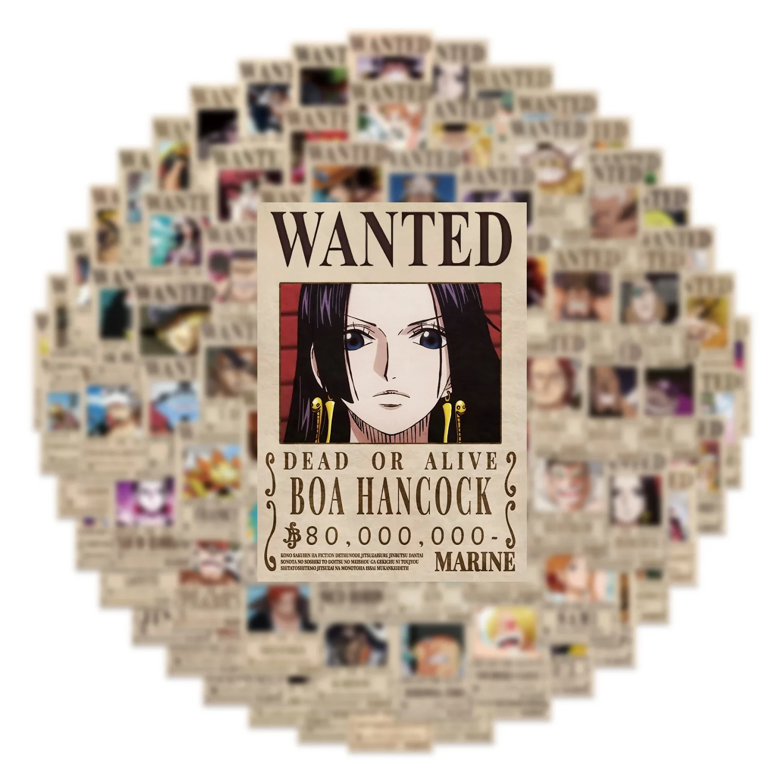 10/50/100 Stück Anime One Piece Wanted Poster Luffy Graffiti Aufkleber für Handy, Gitarre, Laptop, Notizbuch, Koffer, Wasserfeste Sticker, Spielzeug – Detail 8