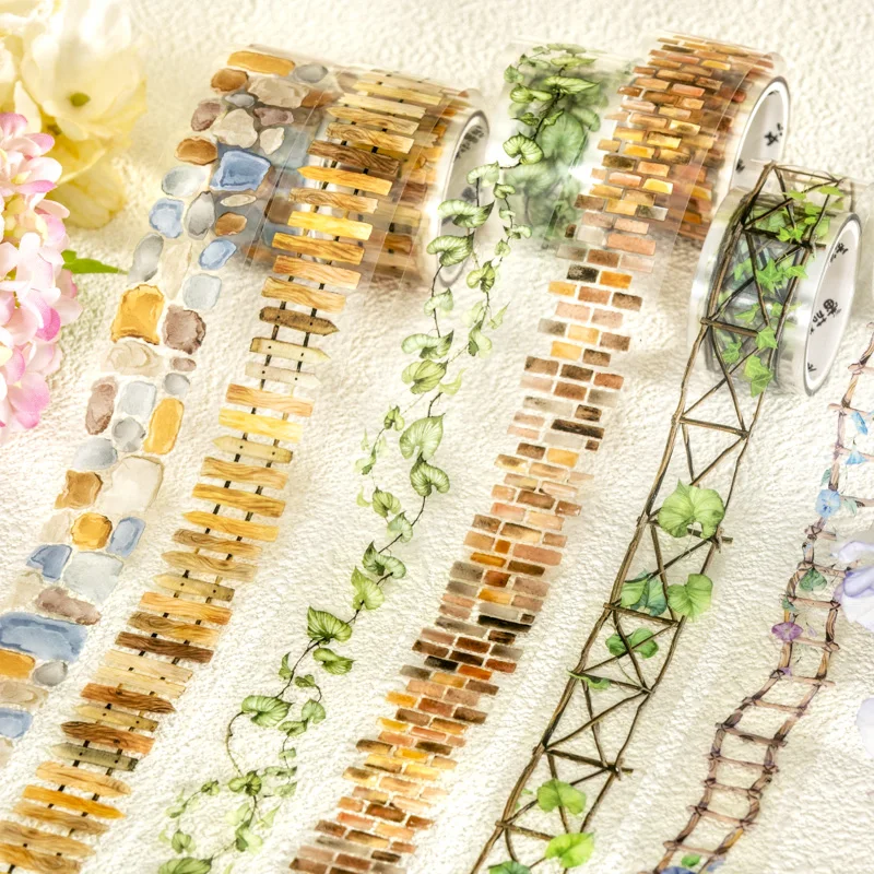 Decorative stickers 25mm*2m PET Tapes Garden Path DIY Scrapbooking Decor Photo Album Collage Junk Journal Materials Aesthetics Stickers