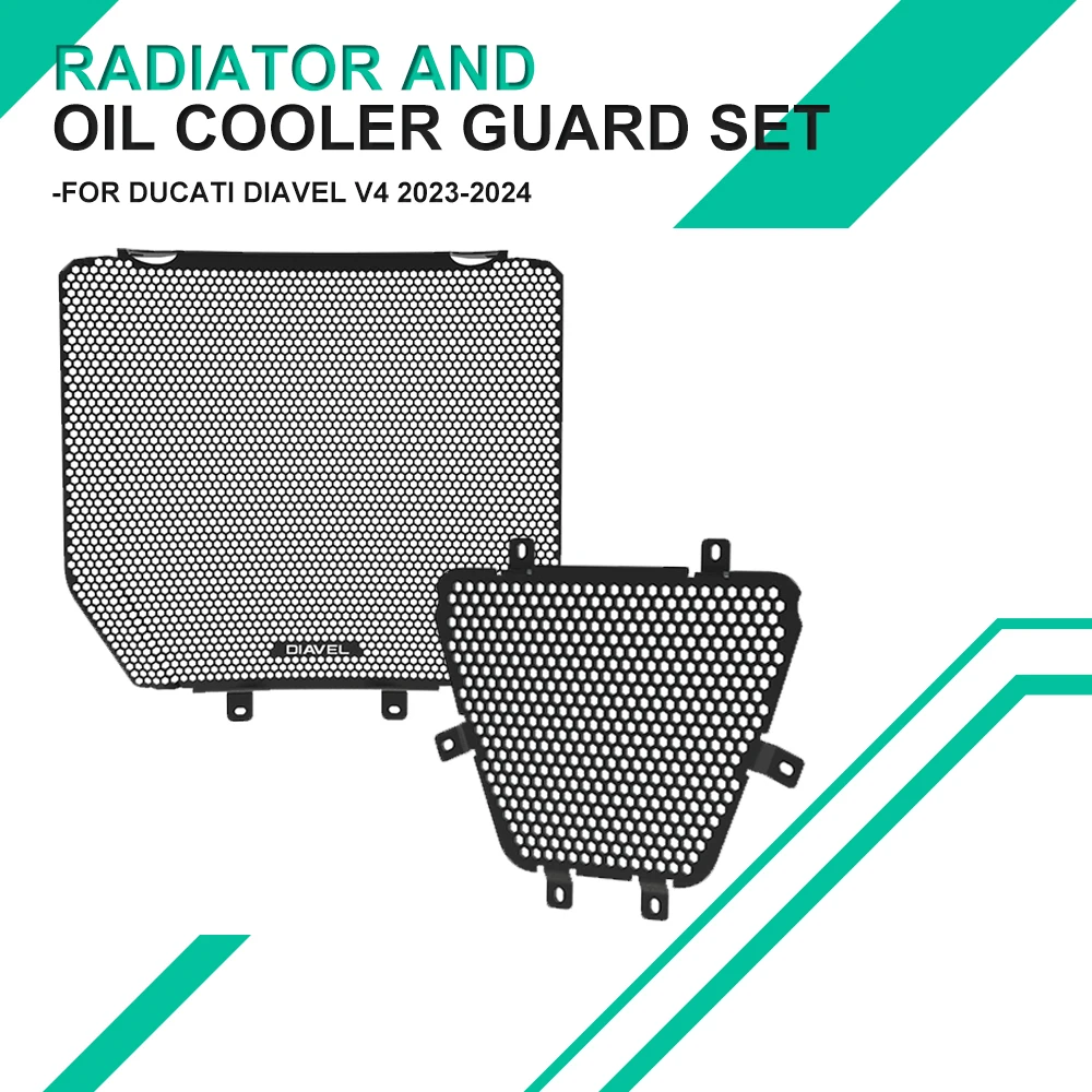

Motorcycles For Ducati Diavel V4 2023 - 2024 Radiator And Oil Cooler Guard Set Diavel Radiator Grille Guard Cover radiator guard