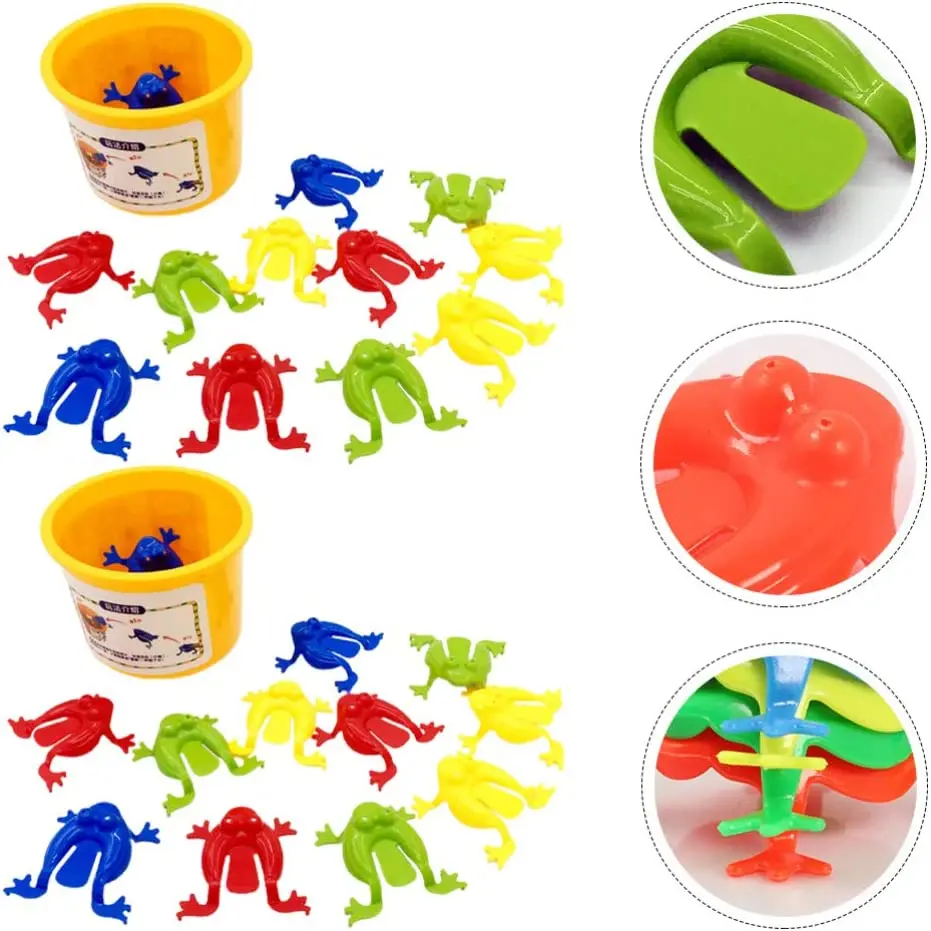6/12/24 Jumping Frog Fidgeting Toys Mini Rainbow Plastic Jumping Frog Children Finger Training Toys Birthday Party Gift