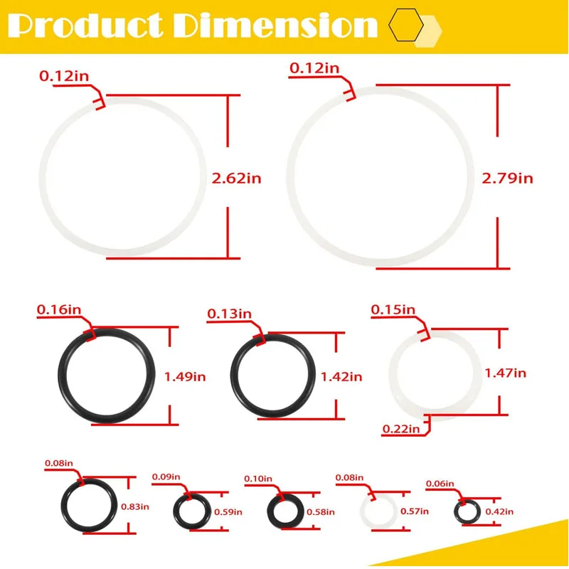 16-Piece 5-Ton Floor Jack Seal Repair Kit - Complete O-Ring & Seal Set For Vertical/Horizontal Hydraulic Jacks