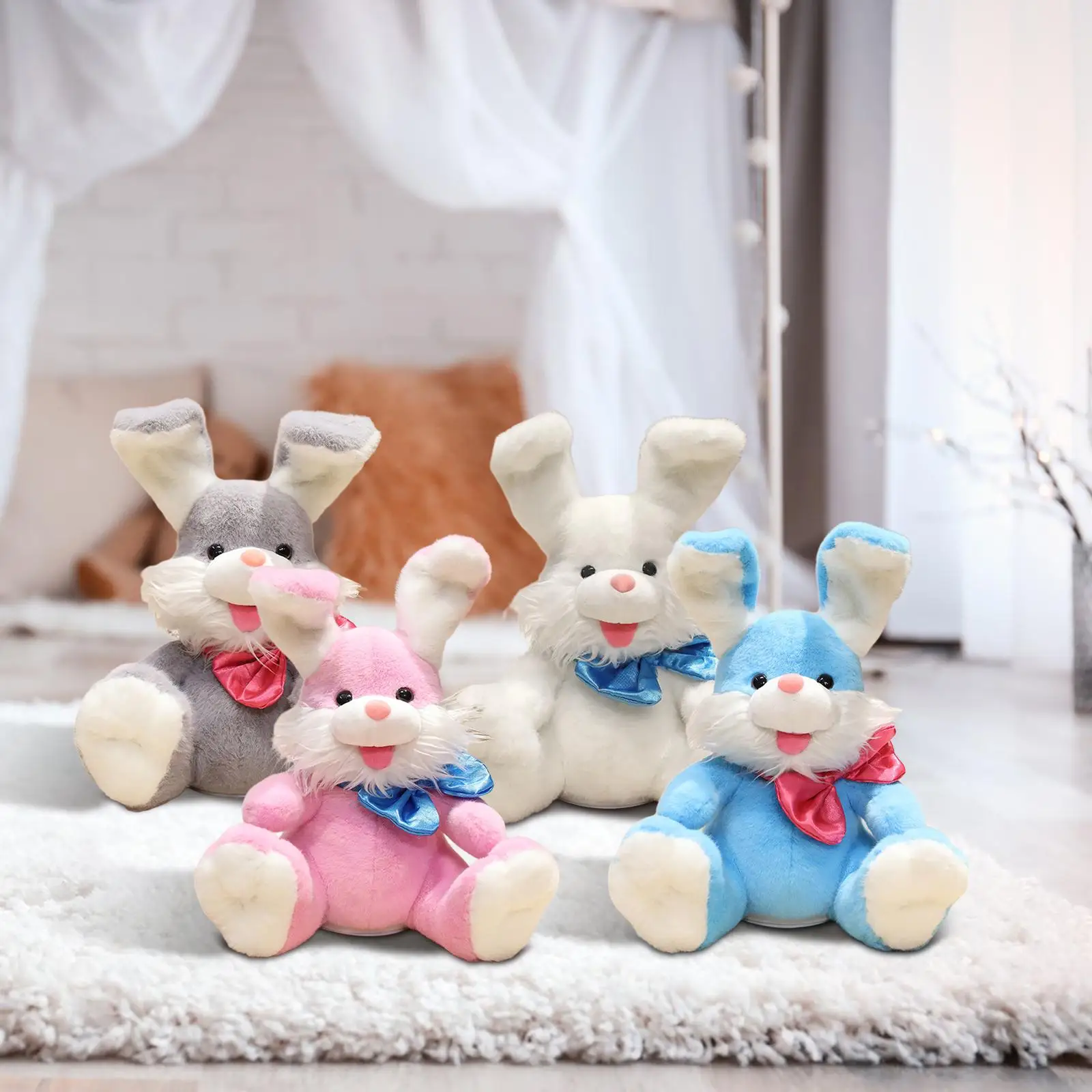 Musical Stuffed , Electronic Pet Toy, Bunny Plush Toy with Moving Ears for Kids Children
