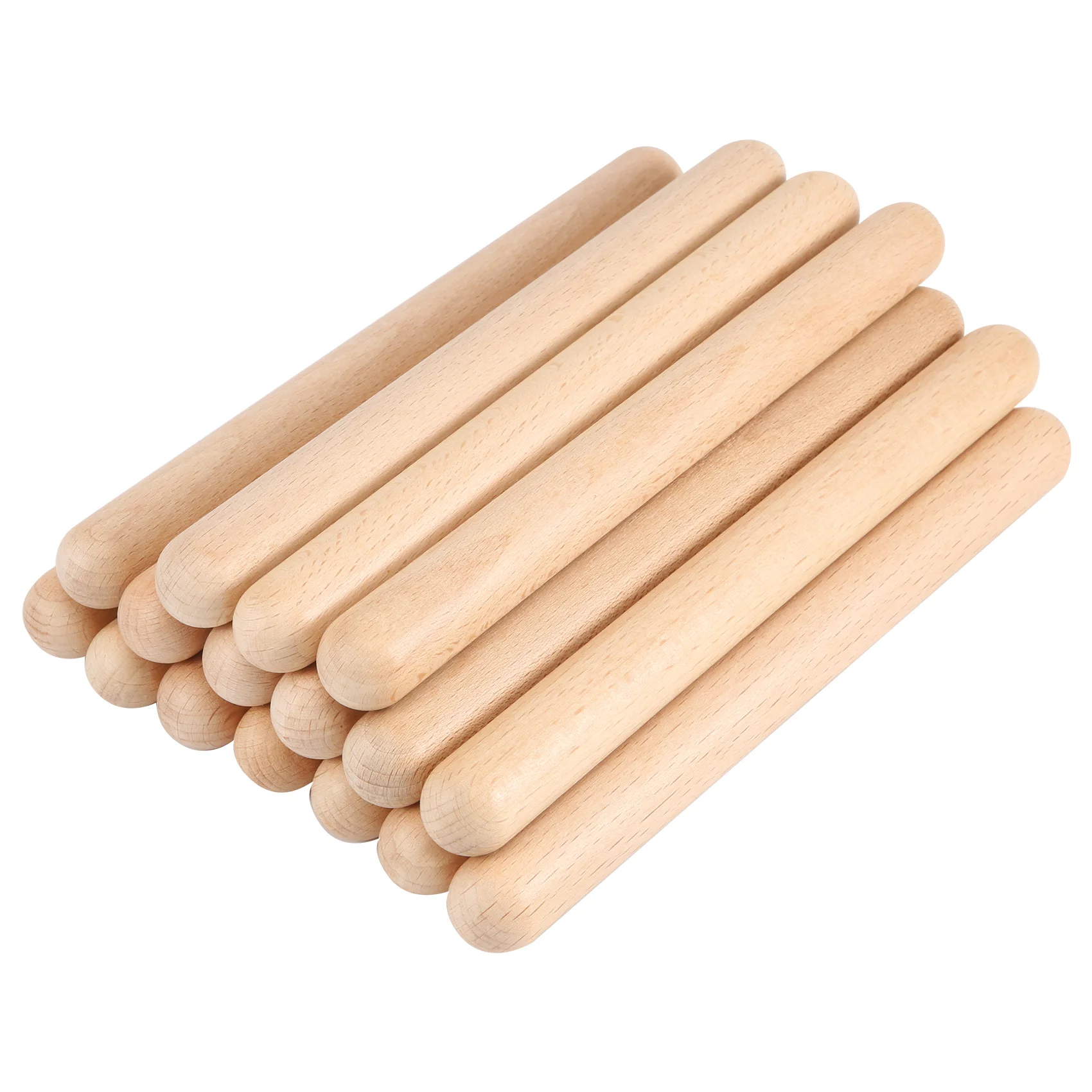 B48B-8 Pairs Classical Wood Claves Musical Percussion Instrument Natural Hardwood Rhythm Sticks Percussion Rhythm Sticks