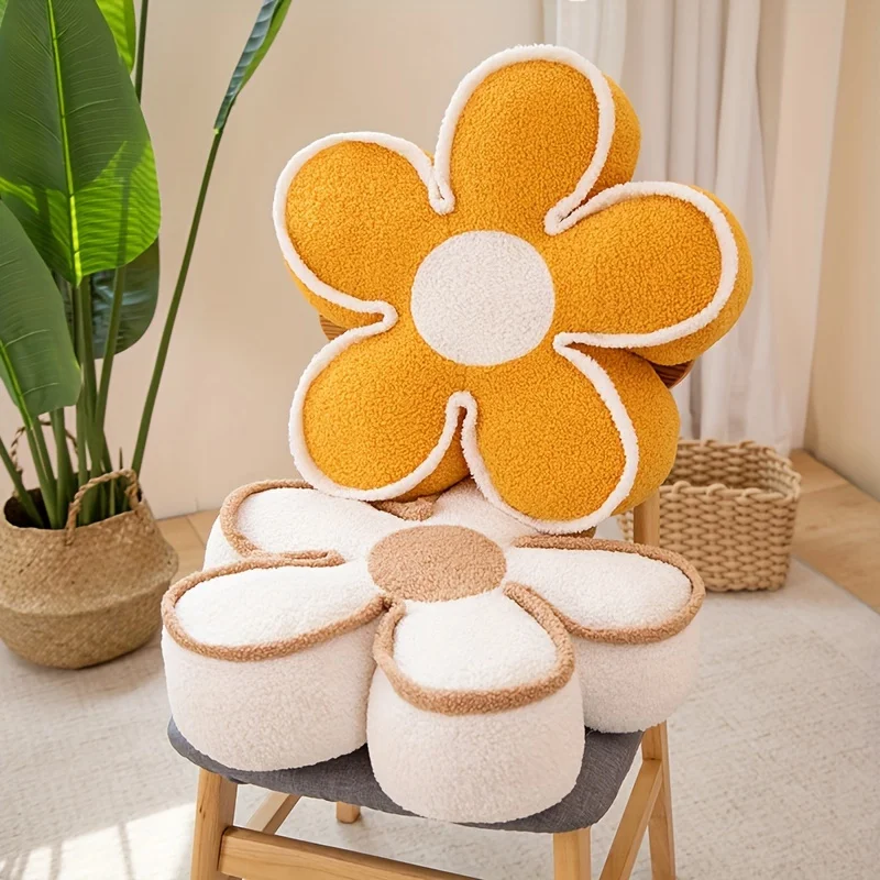 Flower Pillows Soft Flower Shaped Floor Cushion for Living Room Bedroom Sofa Couch Winter Warm Decoration,idea for home