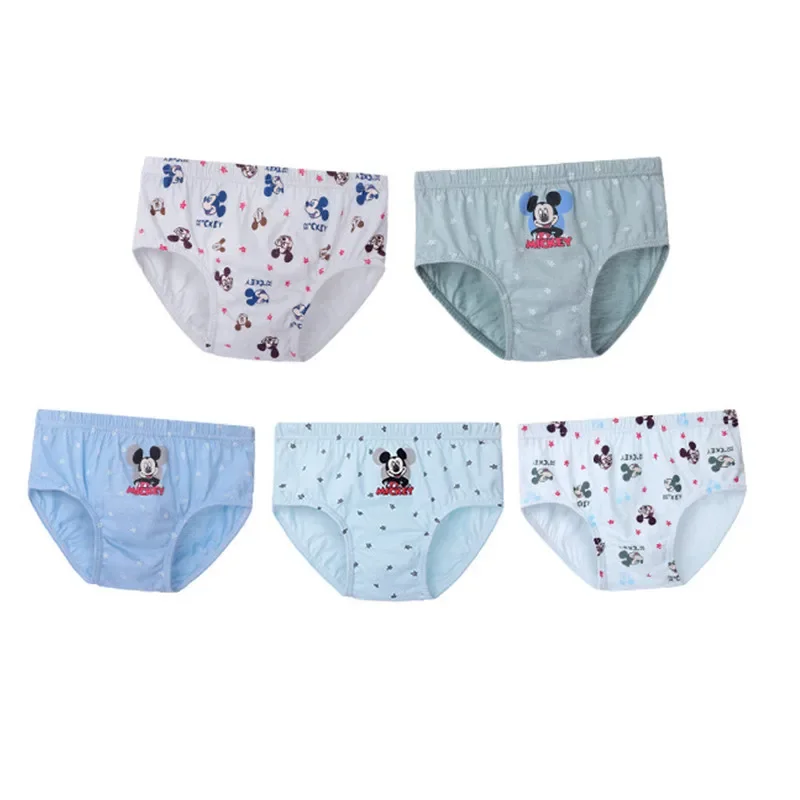 5pcs/box Cartoon Disney Mickey Mouse Underpants Cotton Breathable Comfortable Kids Boys Underwear 1-14 Years