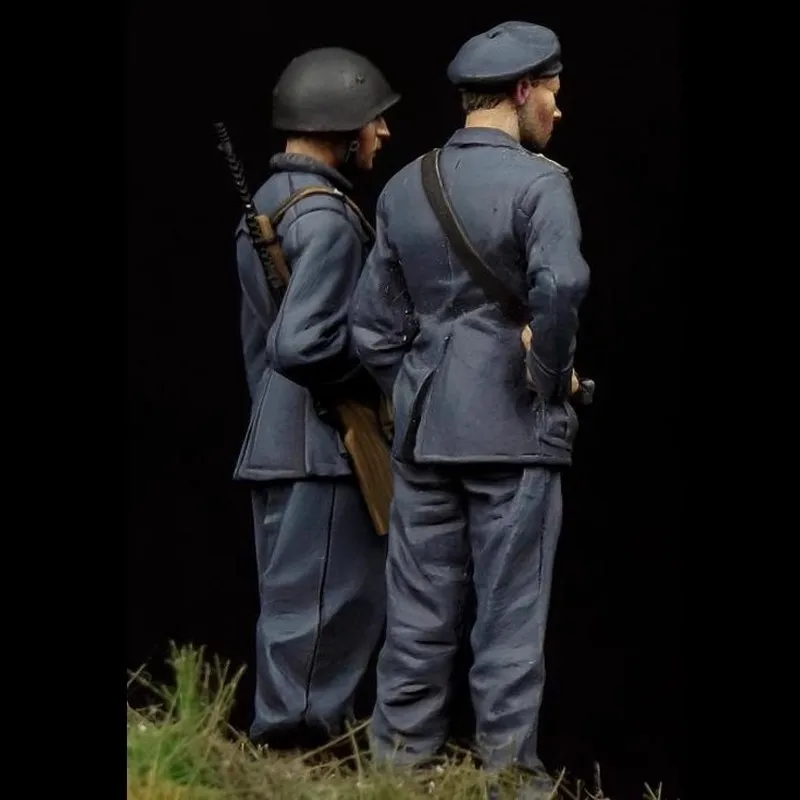 1/35 수지 군인 모델 키트 사령관 군인 2인 흰색 모델 수제 3 조립되지 않은 도색되지 않은 Gk 모델 매니아