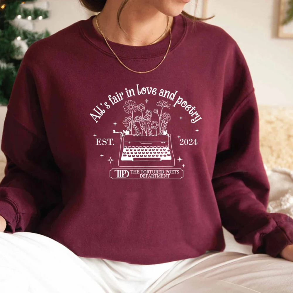 All's Fair in Love and Poetry Sweatshirt The Tortured Poets Department New Album Shirt TTPD Crewneck Sweatshirt Eras Tour Hoodie