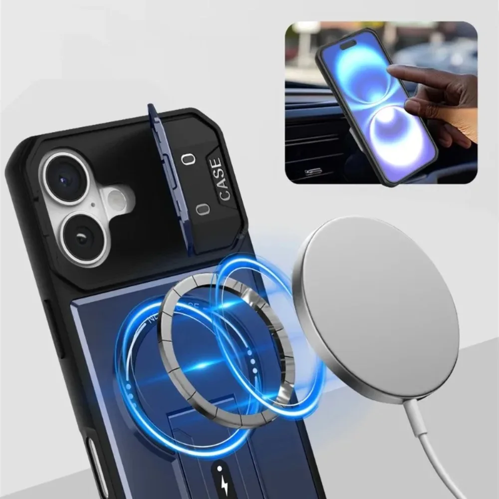 Flip Full Lens Protection Fold Stand Magnetic Phone Case with Military-Grade Durability