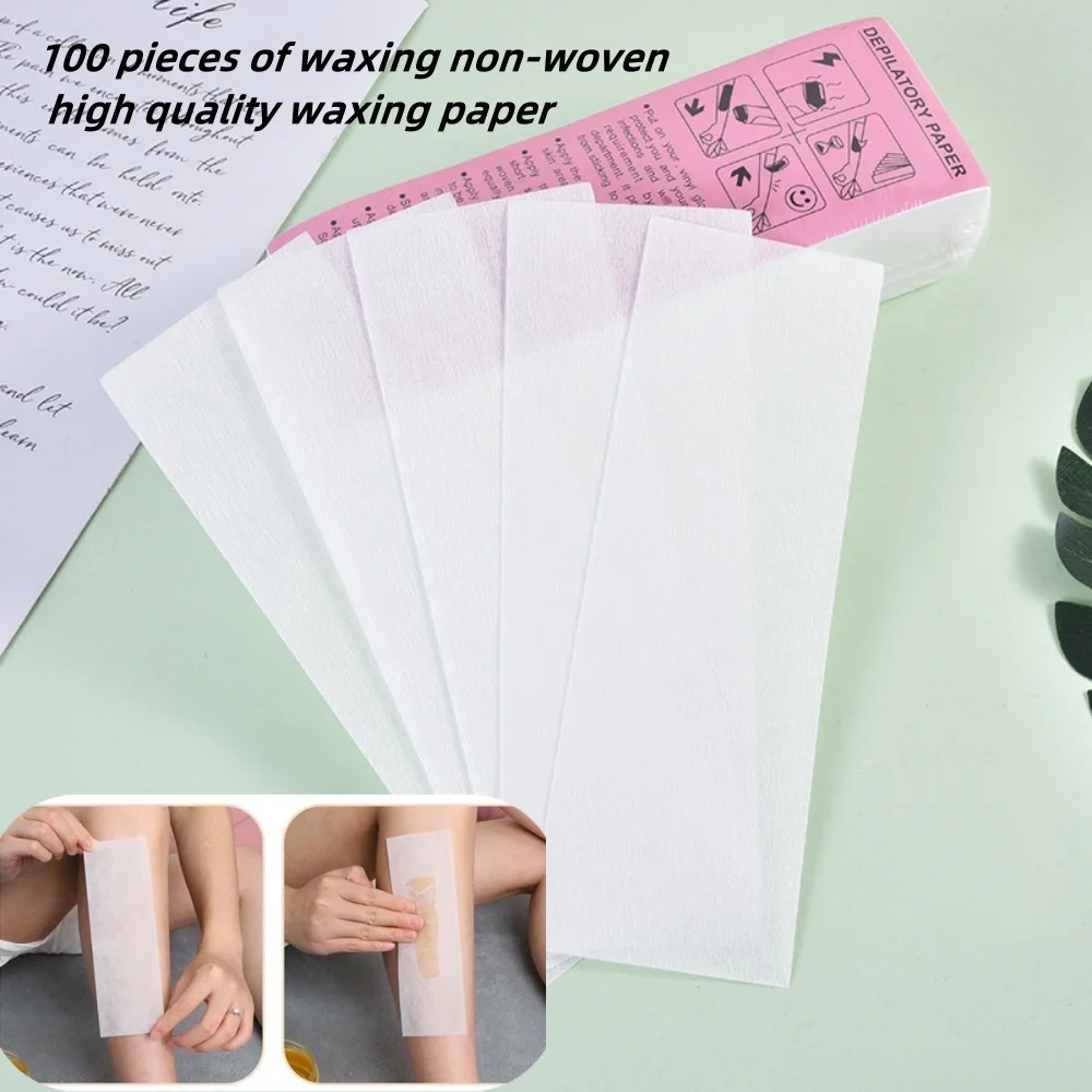 100pcs Removal Nonwoven Hair Removal Wax Paper Rolls Depilatory Wax Strips Hair Removal Wax