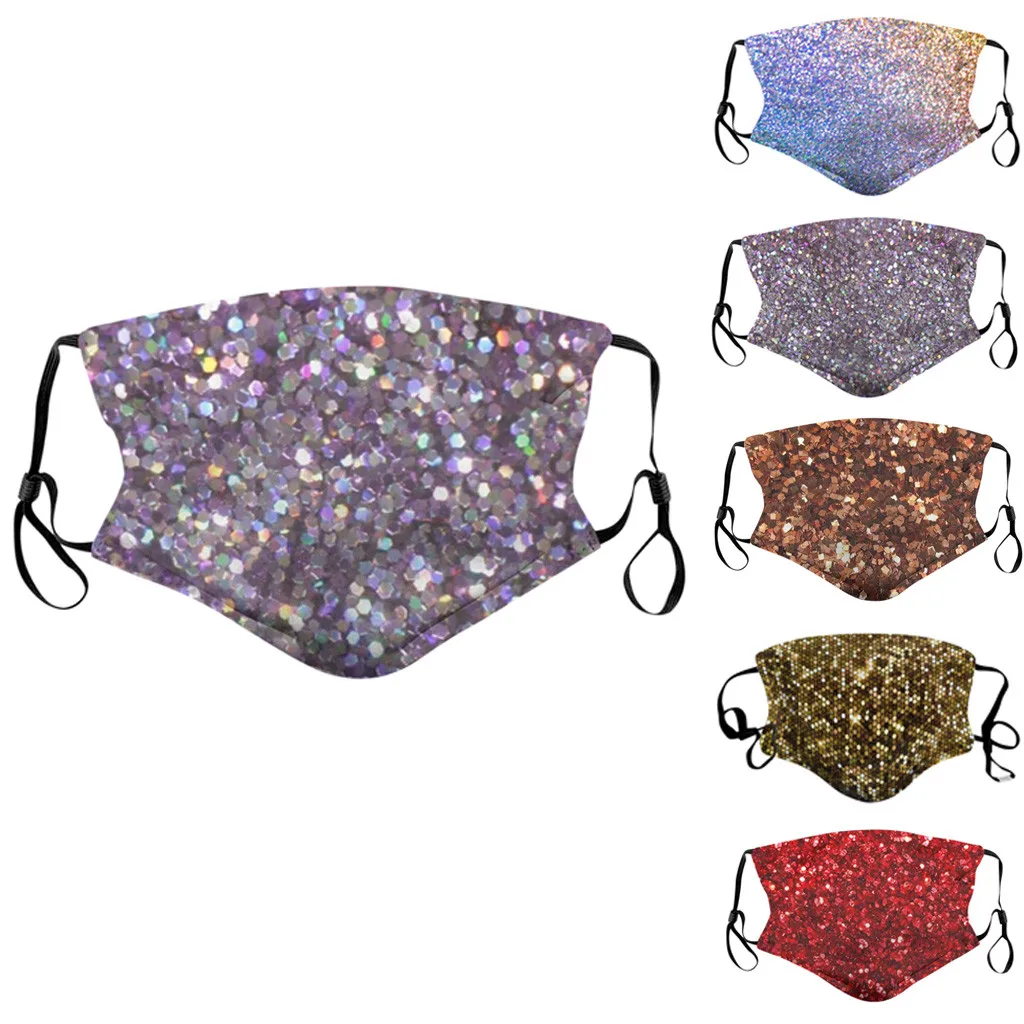 

Women'S Sequin Design Mask Fashionable Mask With A Variety Of Color Options Odorless And Irritation-Free Comfortable Party Mask