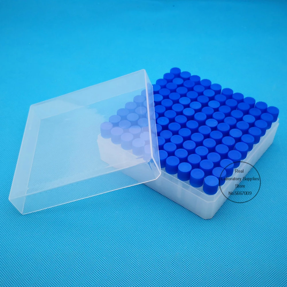 100pieces plastic 1.8ml freezing tube + one piece 100 vents plastic Freezing tube storage box for experiment