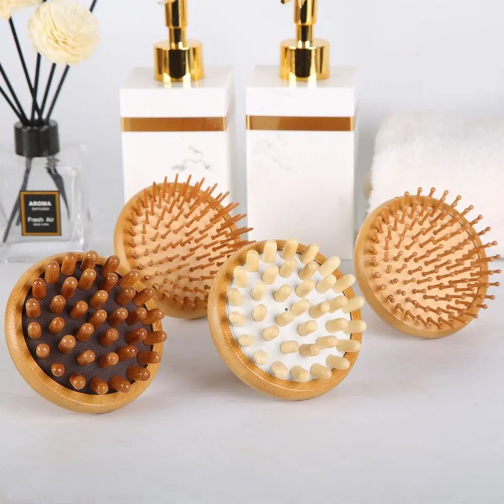 

Hair Comb Bamboo Airbag Massage Comb Scalp Massage Meridian Brush Solid Wood Cushion Anti-Static Hair Brush Combs Travel